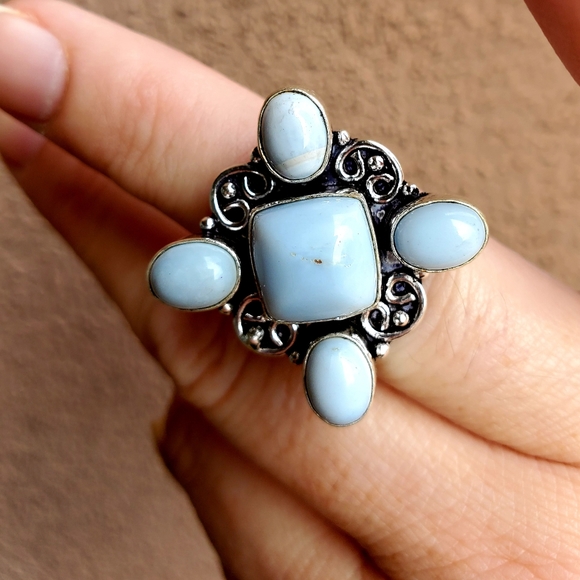 New Owyhee Opal 925 Silver Ring. - Picture 3 of 9